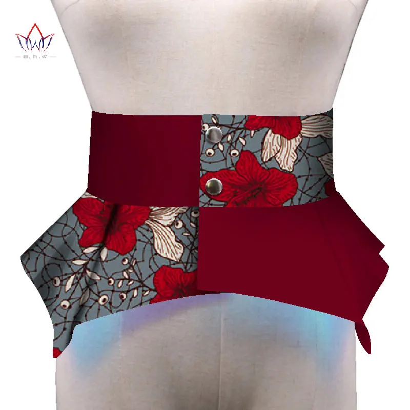 

African Print Wide Waist Corset Belt Button Skirts For Women Gift Handmade Dress With Belt Bow Ladies Cummerbund Belts SP037