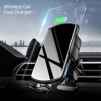 QCY 15W Wireless Smart Senor Car Charger for iPhone Pro Max Fast Charging Station Air Vent Stand Charger Car Charger Mount