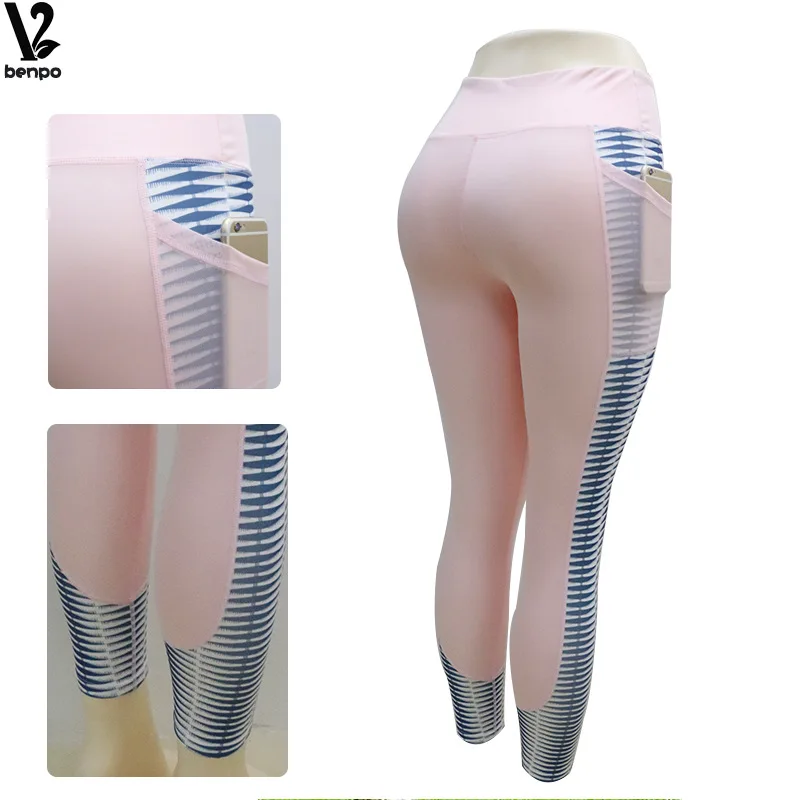 Компрессионные штаны женские для йоги Европа и США цифровая печать ажурная ткань