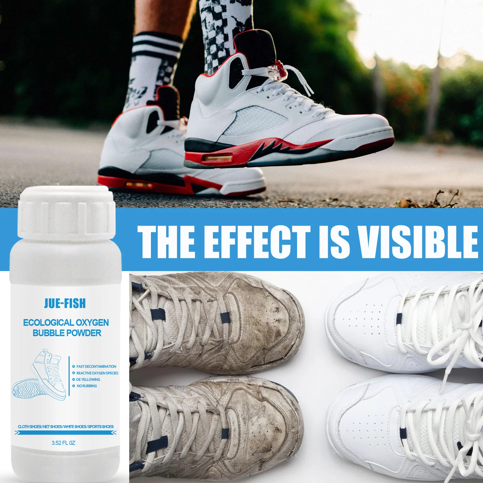 

Ecological Oxygen Bubble Powder Easy Cleaner Effective De-Yellowing Shoes Cleaner For Sport Shoes Mesh Shoes B2Cshop