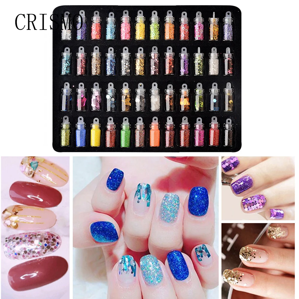 

Голографические Блестки для ногтей, 48 бутылок