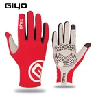 Перчатки спортивные GIYO для мужчин и женщин, с длинными пальцами, гелевые, для сенсорного экрана, для езды на велосипеде, гоночные