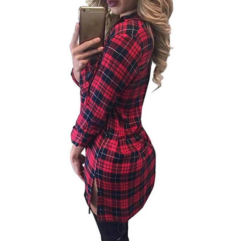 

Mandylandy Dress Spring and Summer Fashion V-neck Hollow Out Long Sleeve Split Dress Women's Sexy Plaid Bandage Straight Dress