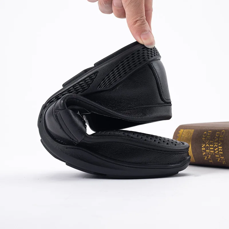 

Genuine Leather Shoes Men Slip On Flat Hollow Out Handmade Formal Loafers Men Lazy Driving Shoes Man Zapatos De Cuero De Hombre