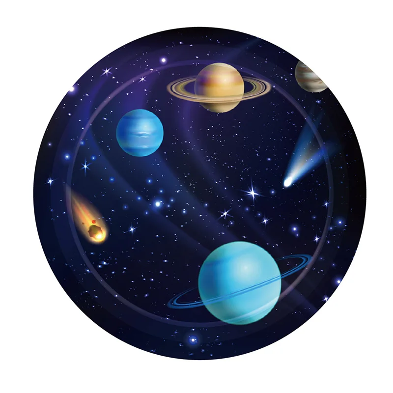 space 8 шт./партия, прекрасная 9 дюймовая бумажная тарелка для праздника, космическая тарелка для дня рождения, свадьбы, вечеринки, украшения для вечеринки - Цвет: space