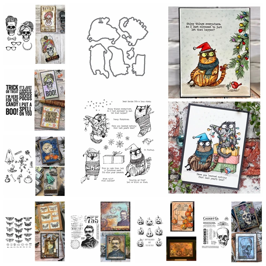 

Трафарет для скрапбукинга, Хэллоуина скелеты пара, 2021, 30