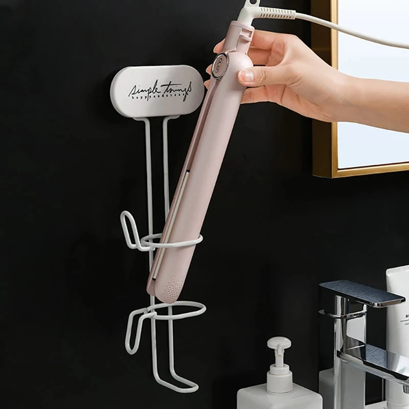 

Hair Dryer Holder Straightener Curling Iron Storage Rack Wall Mounted Curling Iron Holder Hanger Hair Dryer Shelf Bathroom Shelf