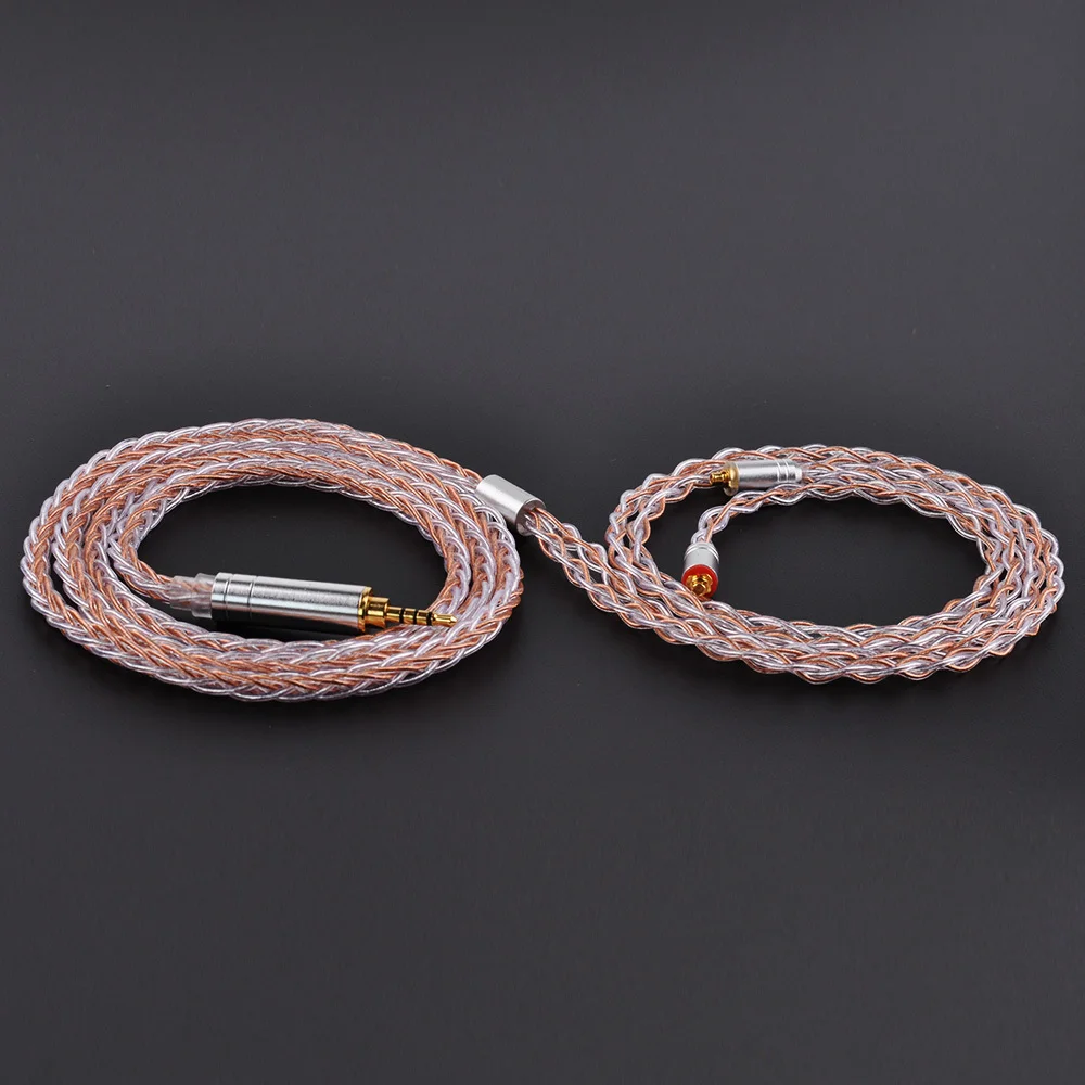 AK HiFiHear 8 Core посеребренный кабель 2,5/3,5 мм сбалансированный кабель с MMCX/2pin разъем для TRN X6 C12 C10 ZS10 PRO AS10