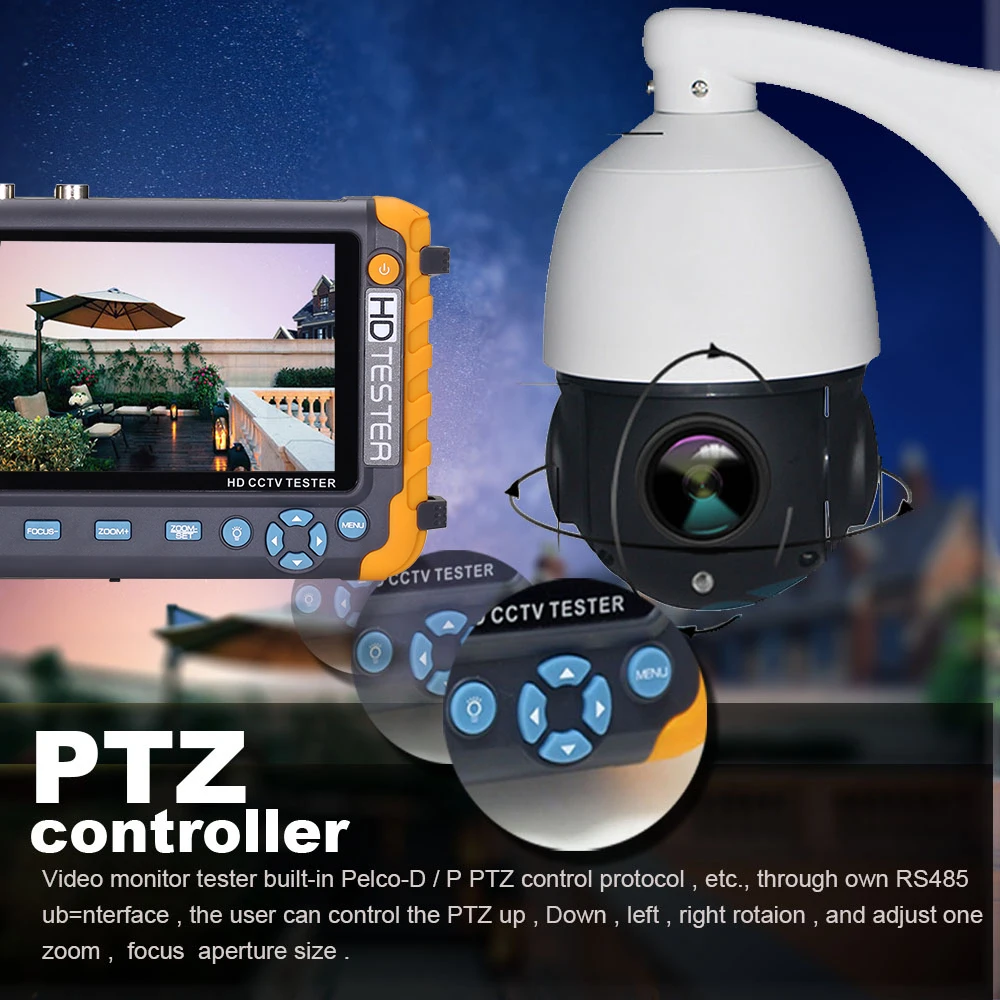 Монитор камеры 4 в 1 5MP 4MP AHD CCTV тестер безопасности 5 дюймов ЖК-монитор приставка