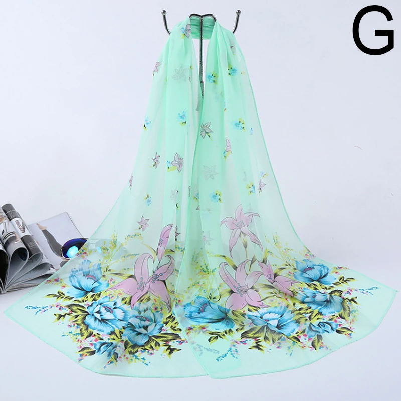 

Hot Women Fashion Scarves Long Sunscreen Soft Wrap Scarf Lady Lightweight Print Floral Pattern Shawl Scraf MVI-ing