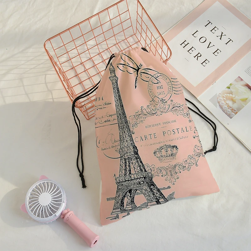 Женская дорожная сумка с принтом железная башня|Мешки кулиской| |