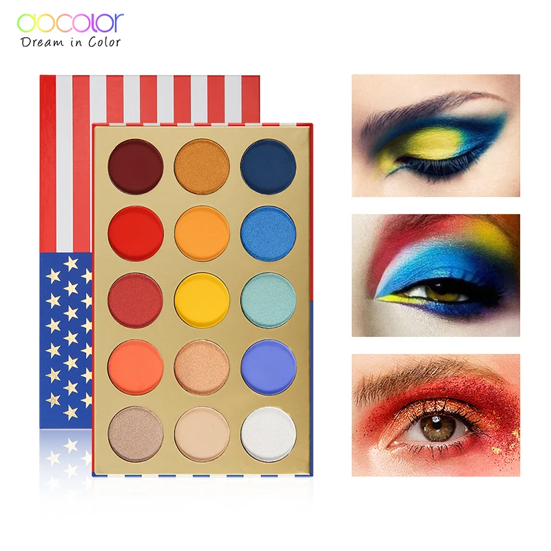 Docolor 15 цветов мерцающие матовые тени для век водостойкие палитры для макияжа Набор обнаженных натуральных теней для век Блеск Пигмент Красота Косметика