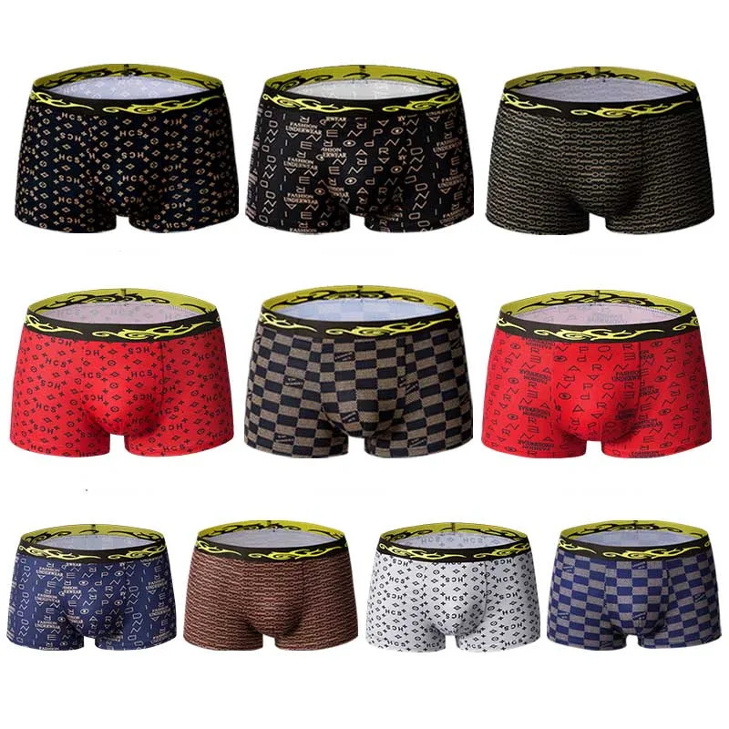 

4Pcs/Lot New Men's Cotton Underwear Seamless Boxer Shorts Mid-Waist Rlastic Comfortable and breathable Man underwear