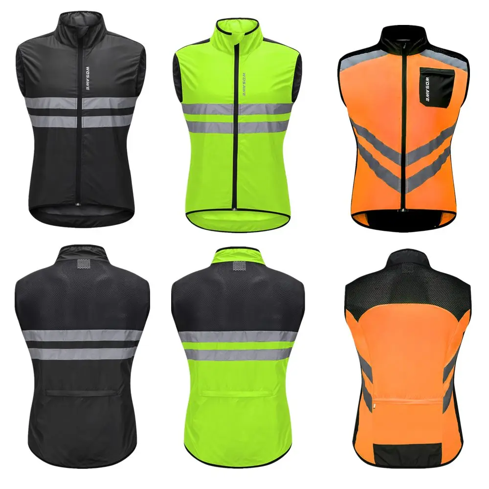 WOSAWE светоотражающие велосипедные жилеты без рукавов ветрозащитные спортивные