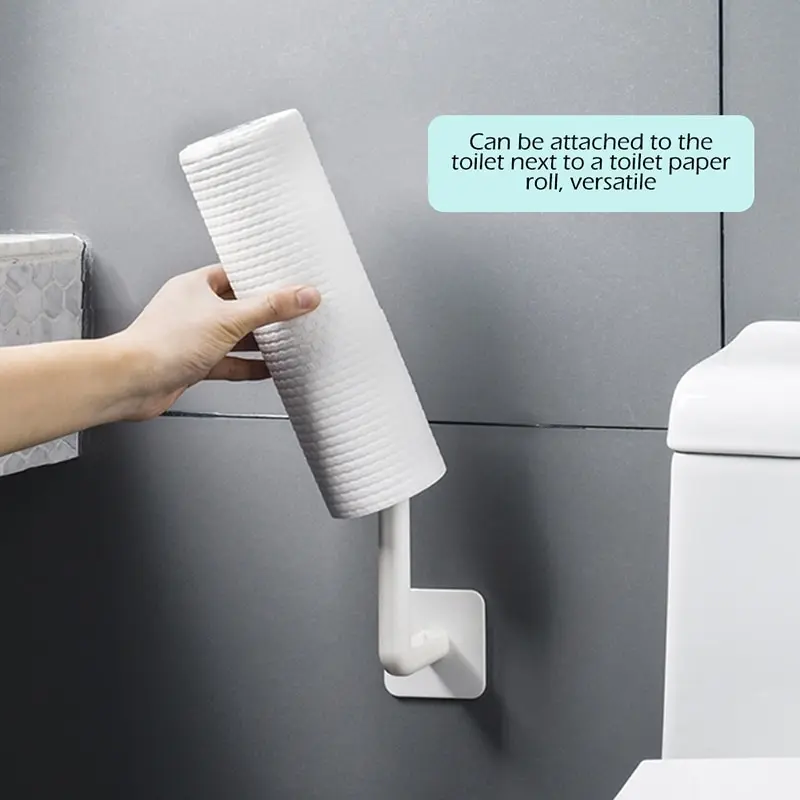 

Bathroom Roll Paper Tissue Shelf Towel Plastic-Wrap Rack Kitchen Bottle Cup Organizer Holder Self-Adhesive Under Cabinet Hook