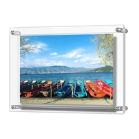 (Pack/5units) Custom 24x36" Wall Mounted Acrylic Lucite Floating Display, Plexiglass Gallery Frames for Artwork and Posters
