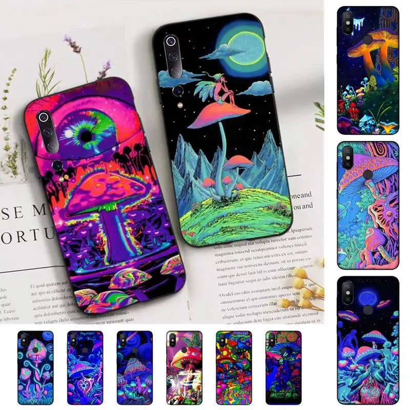 

FHNBLJ Weird Trippy Mushroom Psychedelic Art Phone Case for Xiaomi mi 5 6 8 9 10 lite pro SE Mix 2s 3 F1 Max2 3