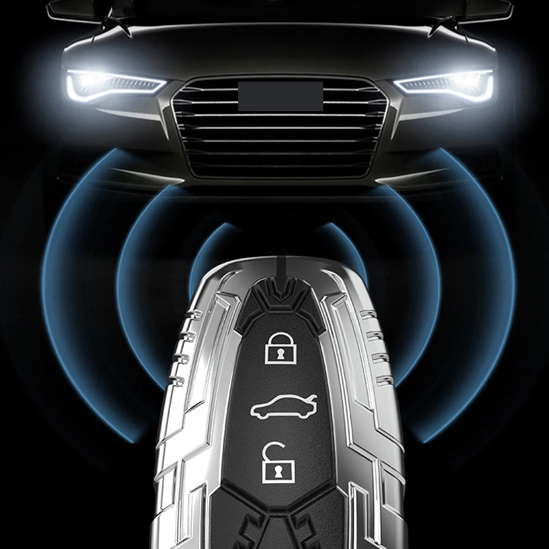 

Car Key Shell Key Belt Buckle for Audi A4L A6L Q5L A8 A7 RS5 Q3 Q5 Remote Control Key Protection Cover Decoration