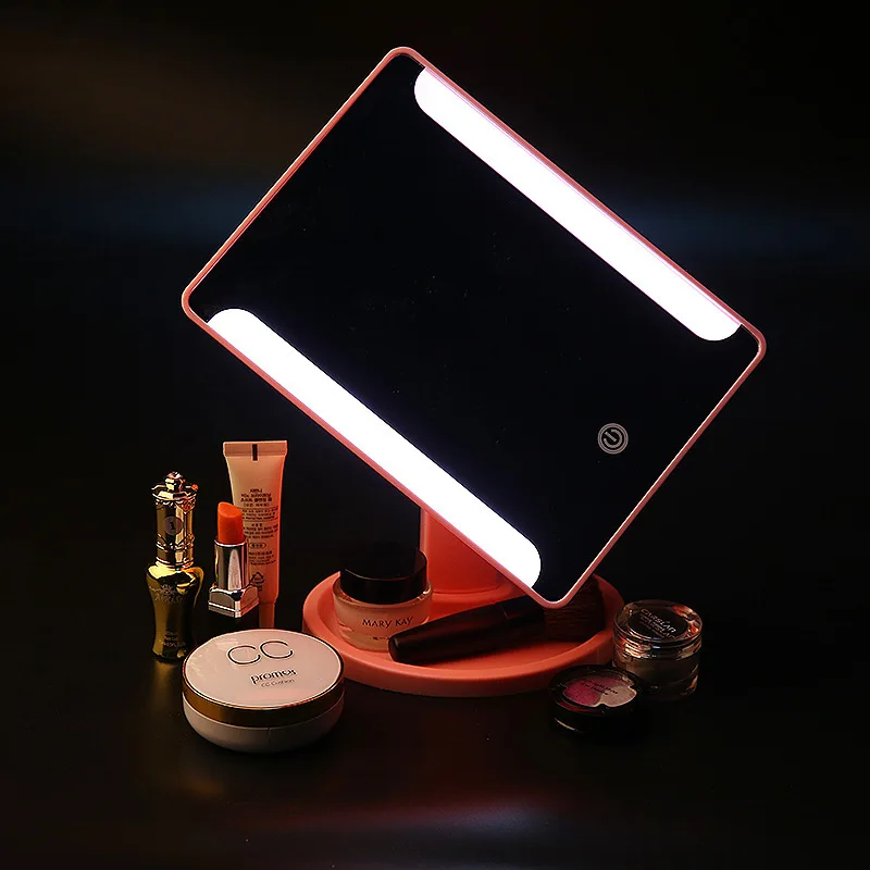 

360 Degrees Rotation Makeup Mirror LED Adjustable Touch Screen Cosmetic Beauty Desktop Vanity Table Stand Light Cosmetic Mirror