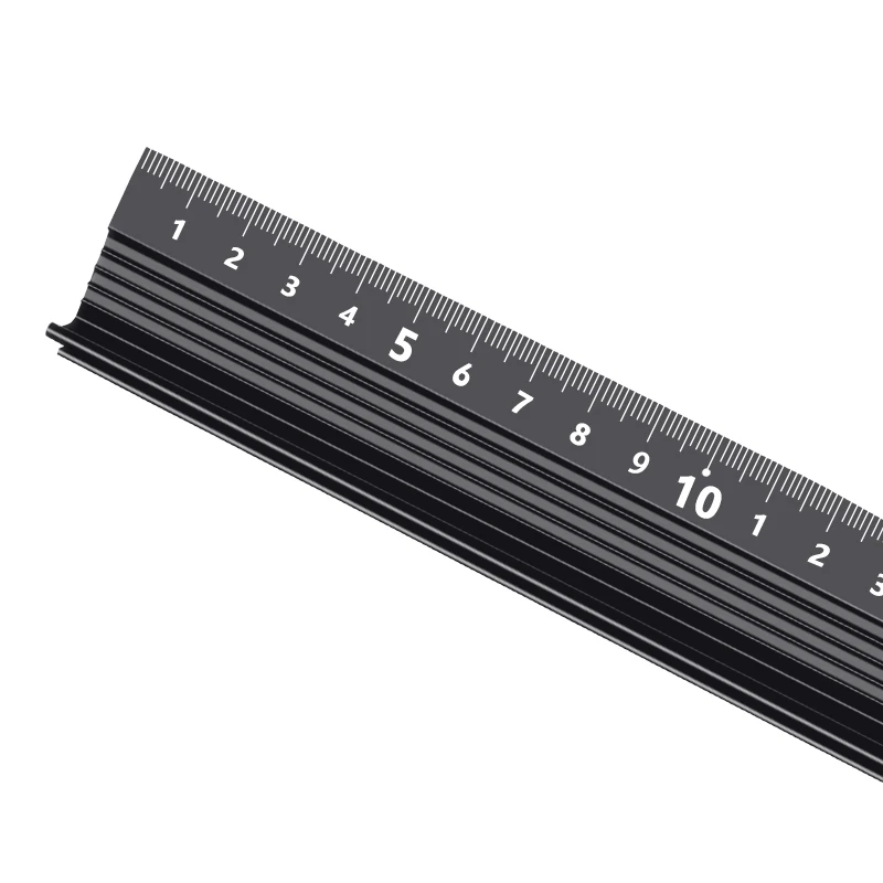 

Protection Cutting Ruler Aluminum Alloy 12 inches Black Measuring Tool Rulers