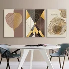 Настенные художественные принты с золотыми листьями, Роскошный домашний декор, современные абстрактные картины для гостиной, безрамные интерьерные картины