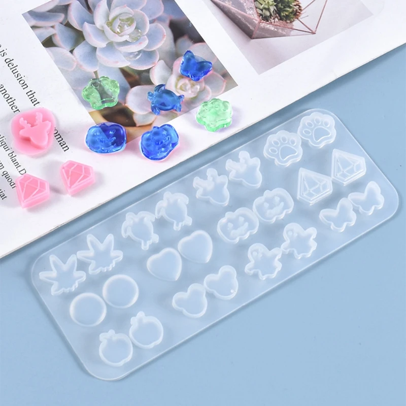 

Crystal Epoxy Resin Mold Ear Studs Silicone Mould DIY Craft Jewelry Earring Tool