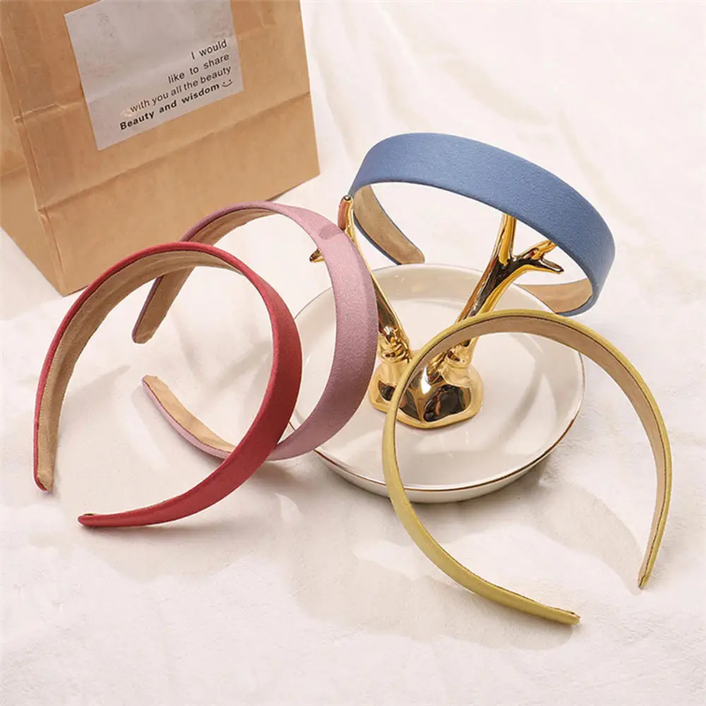 Повязка на голову женская широкая винтажная розовая 1 шт. |