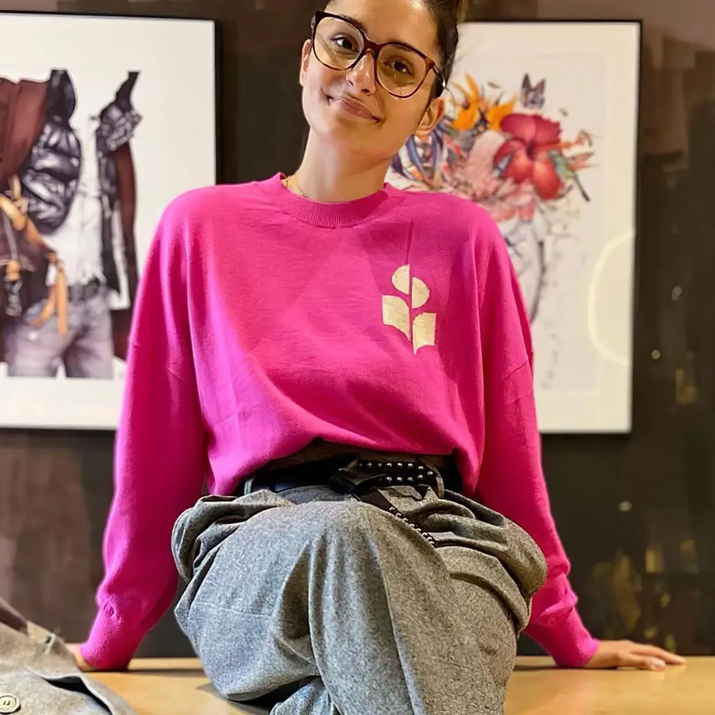 

Pirate Hippie Geometric Wool Simple Sweater Woman Autumn Long Sleeve Round Neck Chic Pullovers Female Casual Vintage Jumper Tops