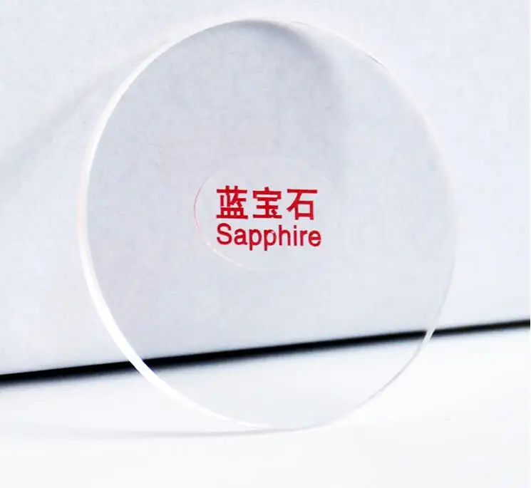 2.0mm Thick Flat Sapphire Watch Crystal 30mm to 39.5mm Diameter Round Glass Replacement W3260 enlarge