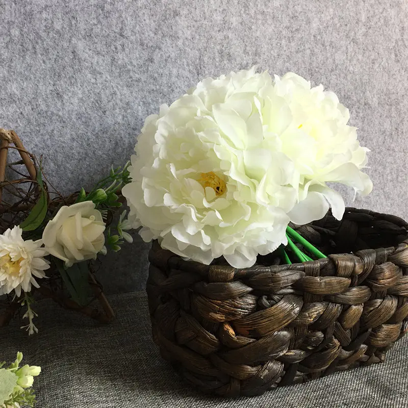 

Искусственные пионы, шелковые цветы, букет, Свадебный Цветочный букет, искусственные цветы для украшения дома