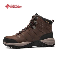 mens and womens waterproof mountaineering shoes high top leather outdoor hiking anti skid and shock absorption