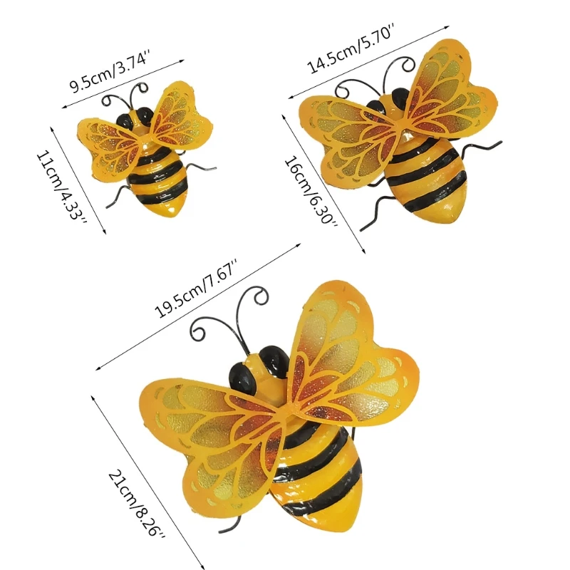 Настенный декор 39XB в виде пчелы настенная 3D статуя для украшения сада патио