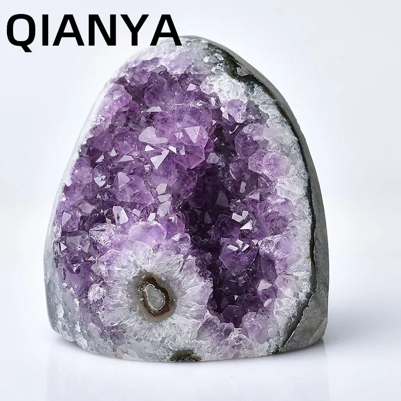 

Natural Gem Amethyst Geode Raw Rough Stone Amethyst Cluster Mineral Specimen Healing Meditation Home Decoration Ornamental Gift