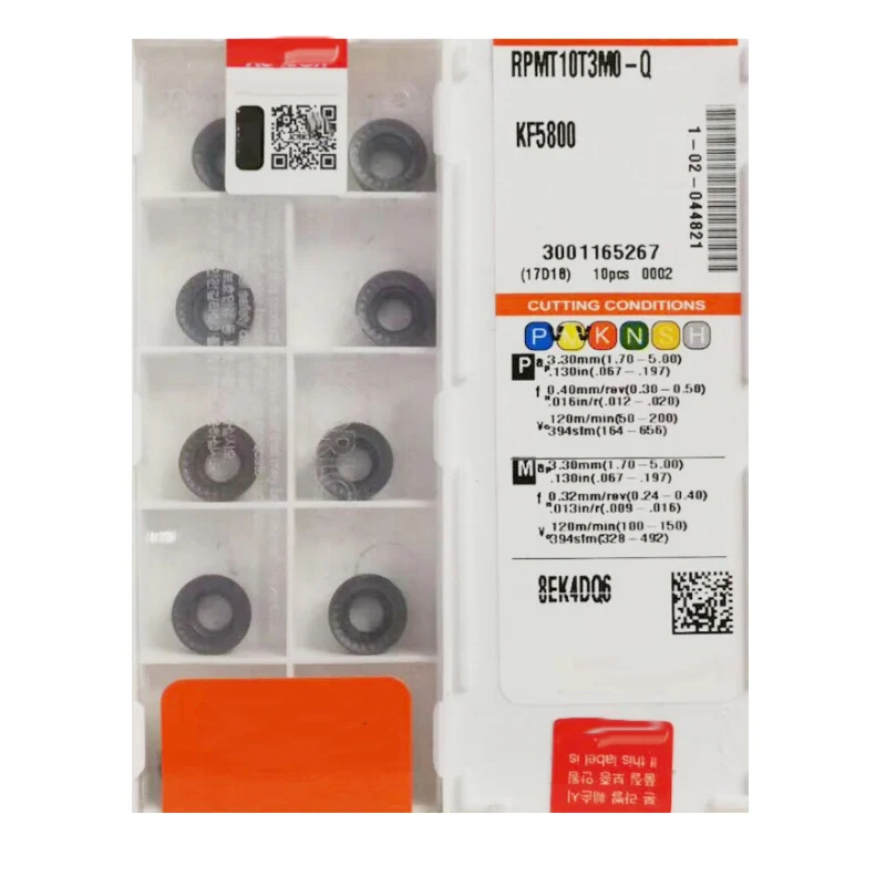 Оригинальные карбидные вставки для токарного станка cnc SRDPN резак RPMT10T3MO RPMT08T2MO