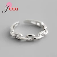 new arrivals 925 sterling silver old chain opening rings for women thai silver vintage jewelry gift