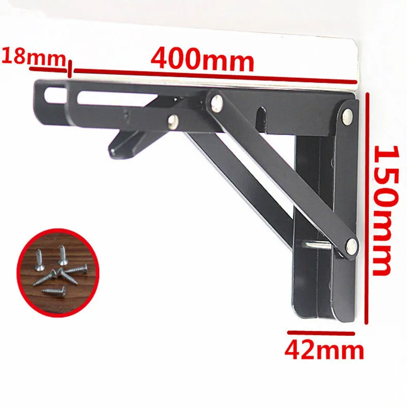 

2PCS,200-500mm Length Furniture Decorative Wall Mounted Shelf Triangle Folding Foldable Metal Bearing Table Support Brackets