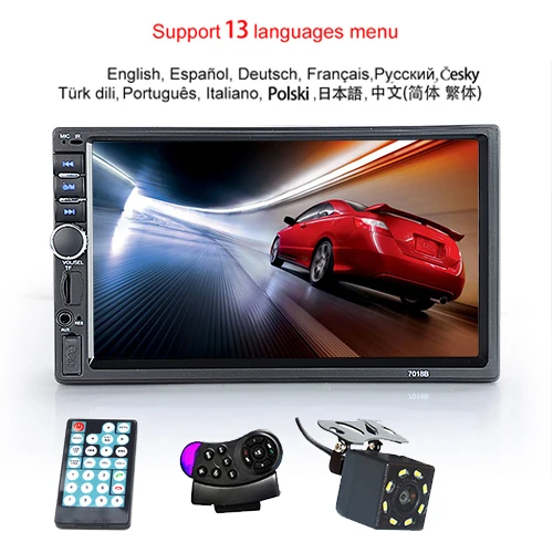 Control and Camera 2 Din автомобильное радио Bluetooth " сенсорный экран стерео FM аудио MP5 плеер SD USB с камерой заднего вида+ Рулевое колесо - Цвет: Control and Camera