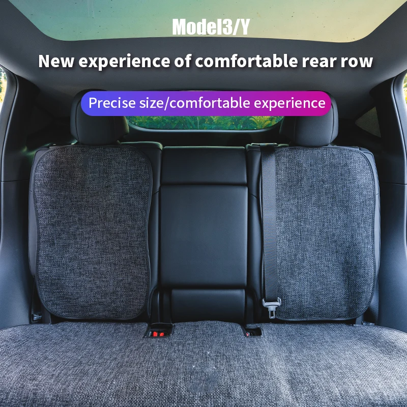 car seat cushion for tesla model 3model y comfortable and breathable linen fabric seat cushion car interior seat accessories free global shipping