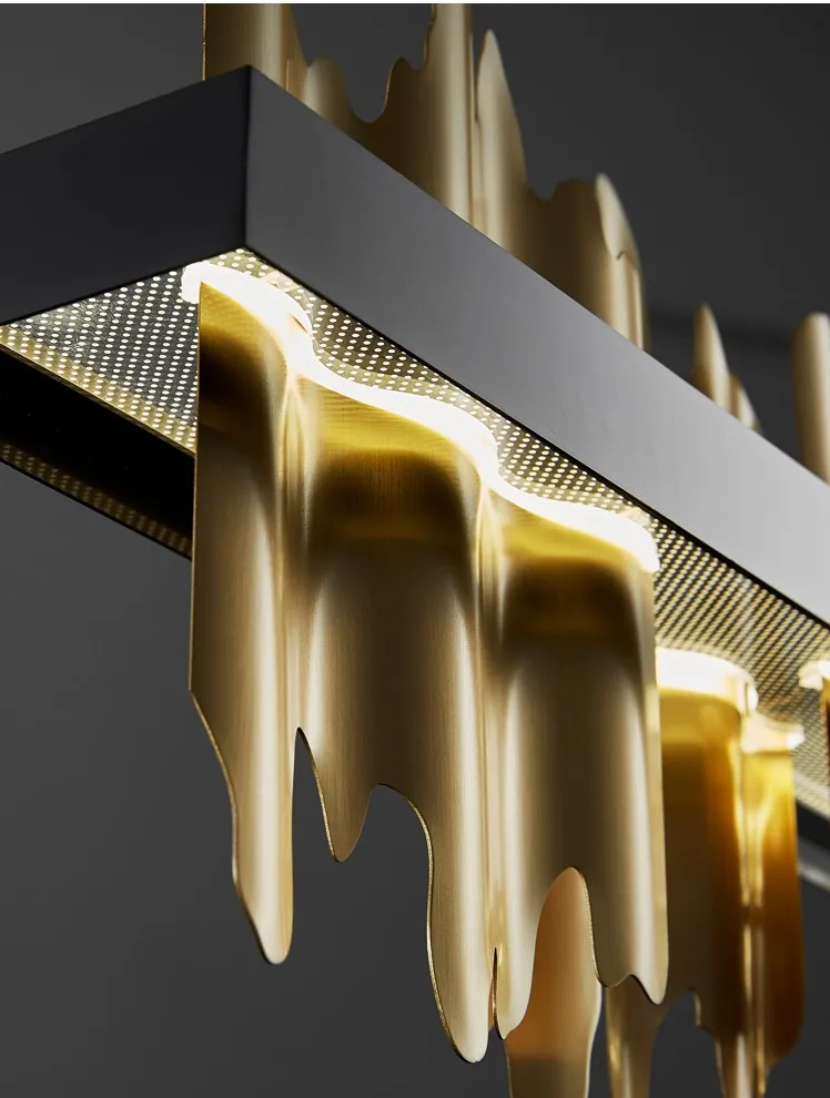 Новая черная/золотая люстра освещение кухонный остров айсберг простой дизайн