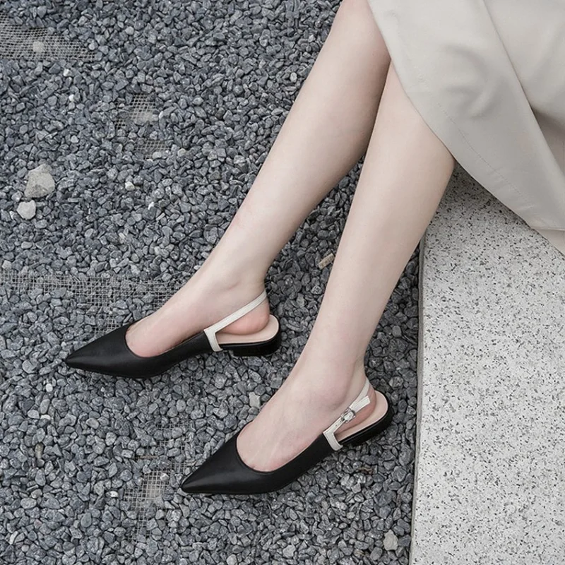 Босоножки женские на плоской подошве с острым носком размеры 34-41 | Обувь