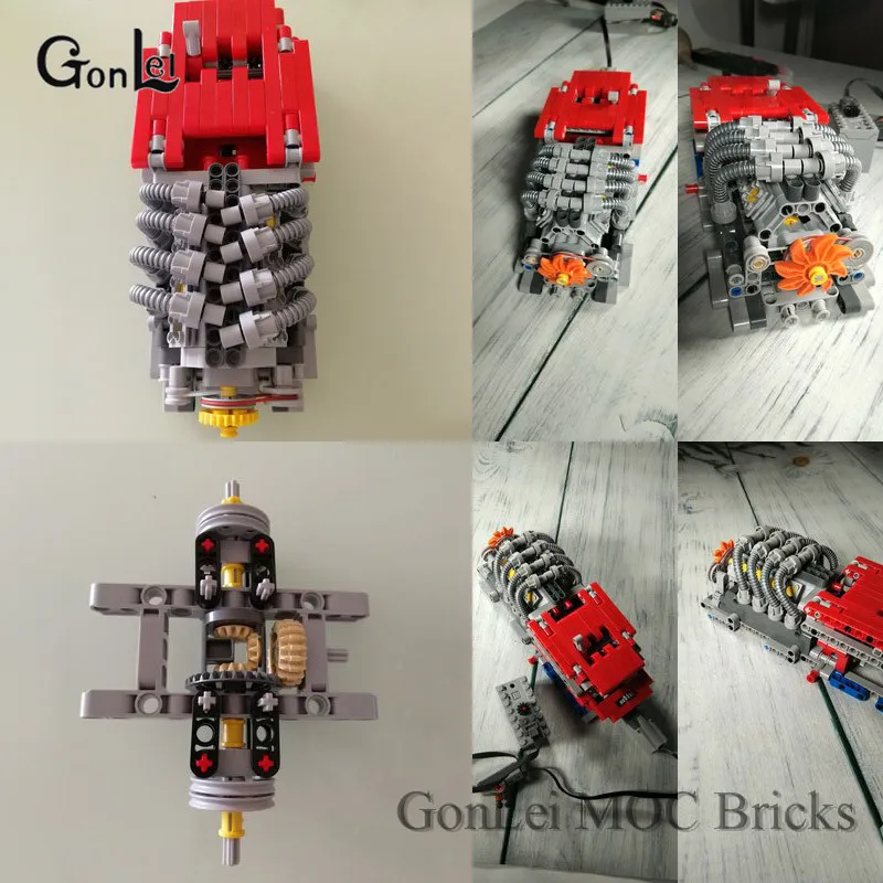 1 компл. V8 двигатель цилиндр Technic автомобильные блоки силовой двигатель модель цилиндра Строительные Кирпичи Игрушка совместима с 2850B 32333 2852