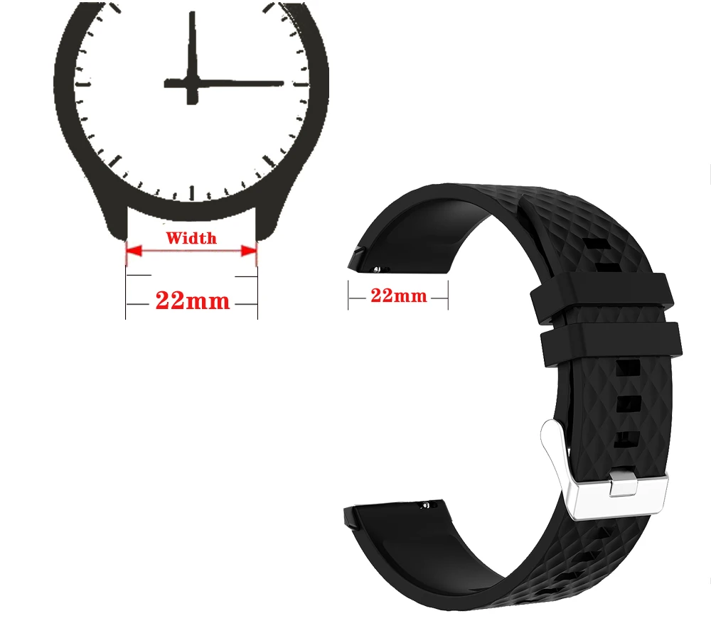 Оригинальный H30 Смарт-часы ремешок для женщин силиконовый 22 мм ширина замена