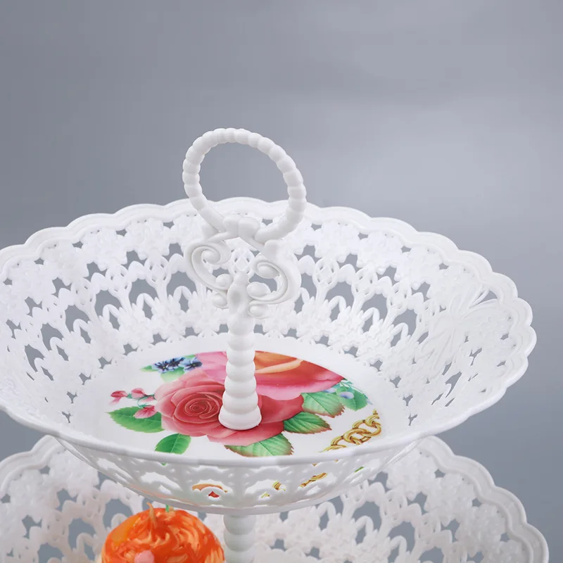 3 яруса кружевных Пластик подставка для свадебного торта днем Чай Свадебные