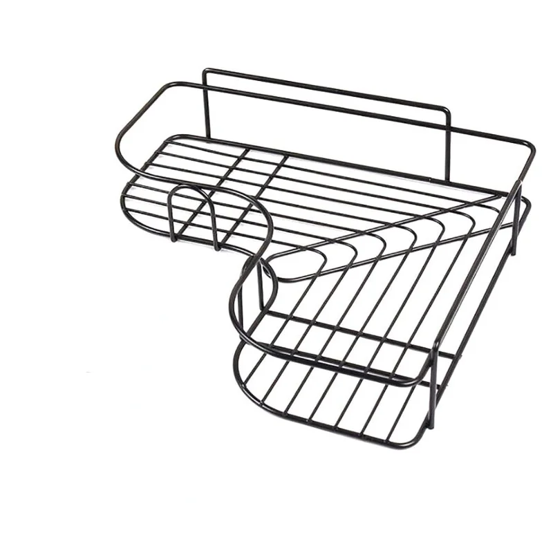 

Угловая полка для ванной комнаты без перфорации, настенный органайзер, держатель из нержавеющей стали, корзина для хранения полотенец, мыла...