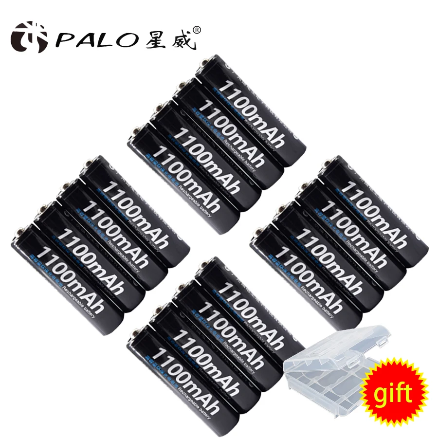 PALO 16 шт 3а аккумуляторная батарея aaa 1,2 V Ni-MH AAA батареи 1100mAh 1,2 V AAA батарея 3A для камеры игрушка-фонарик