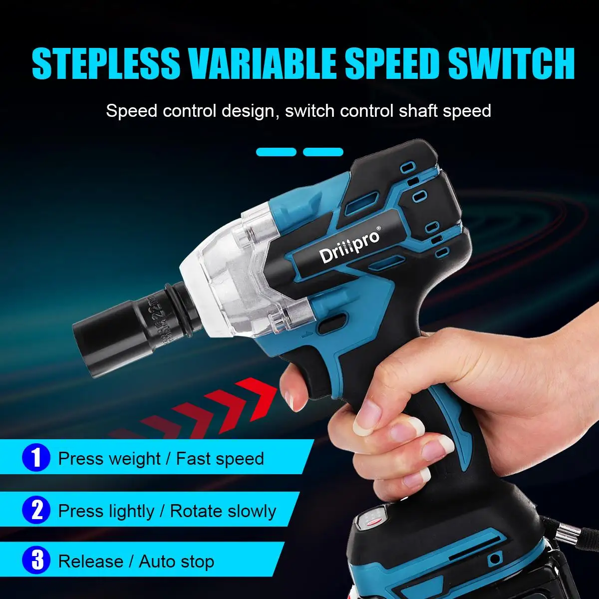 Гайковерт Drillpro 388VF аккумуляторный 1/2 дюйма аккумулятор 3000 мА · ч | Инструменты