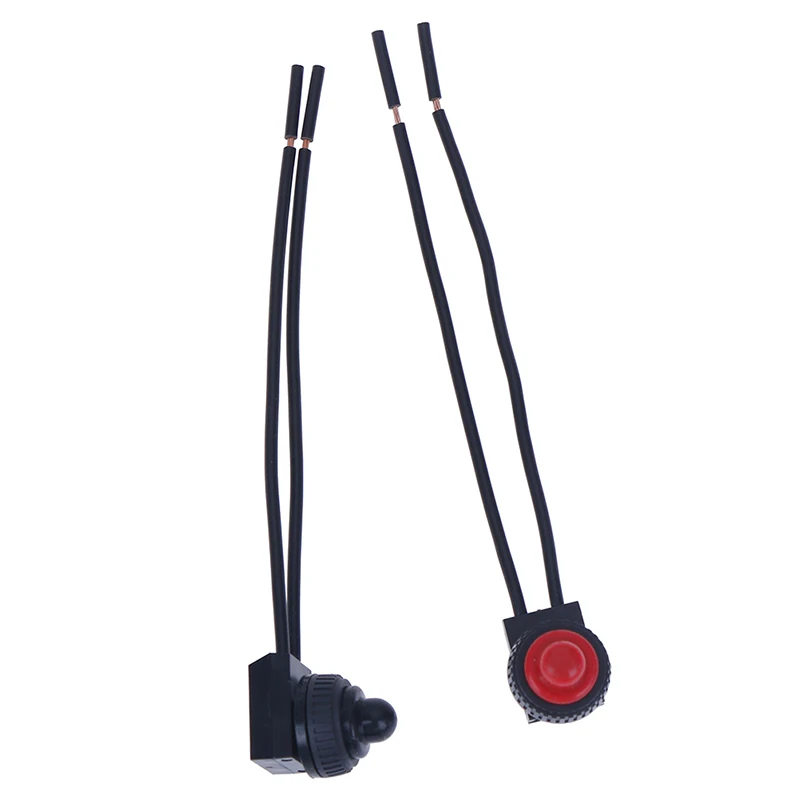 

One Piece 220V Waterproof Push-Button On-Off Switch With 4" Leads Motorcycle Car Boat