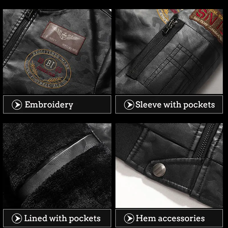 

2020 Men Biker Leather Jacket Vintage Rock&Roll Outwear Casual Bomber Jacket Men Spring Autumn Design Motorcycle PU Leather Coat