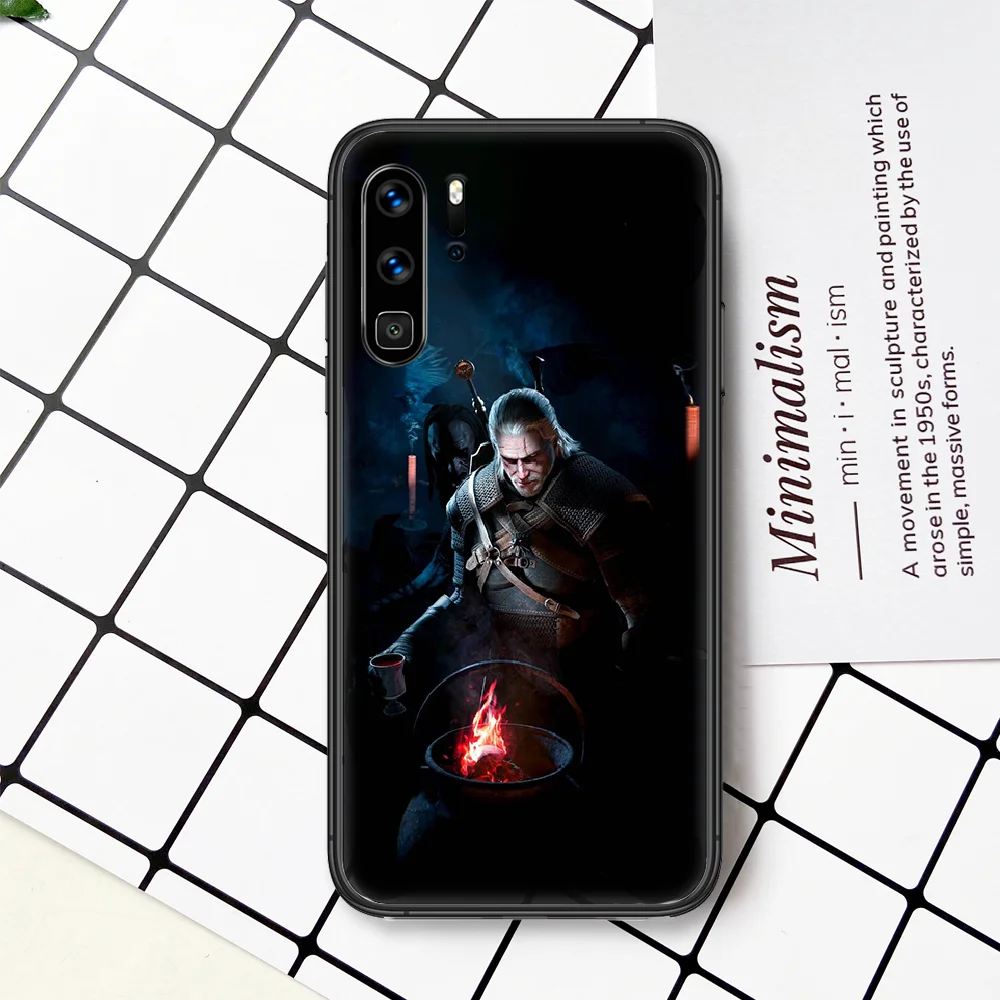 

Witchers Game Phone Case Cover For Huawei P Mate Smart 10 20 30 40 Lite Z 2019 Pro Black black Cell Luxury Shell Tpu Hoesjes