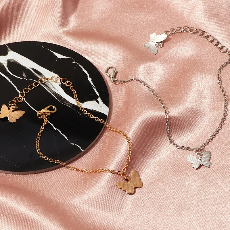 Fashion Butterfly Anklet Bracelets For Women Foot Jewelry 2020 Bohemian Gold Silver Color Chain Ankle Bracelet Gift | Украшения и